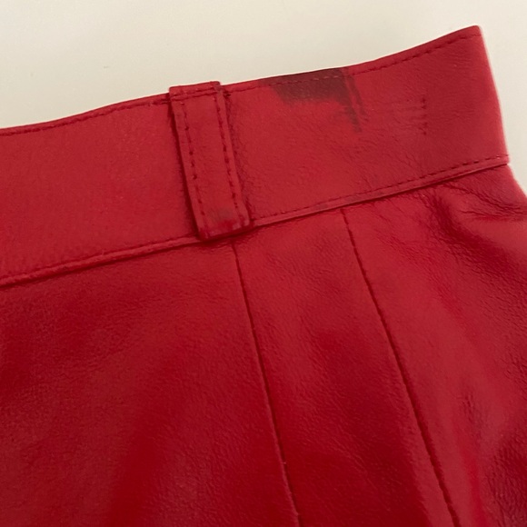 Sexy Red Leather Booty High Waist Shorts 38 - Picture 5 of 10